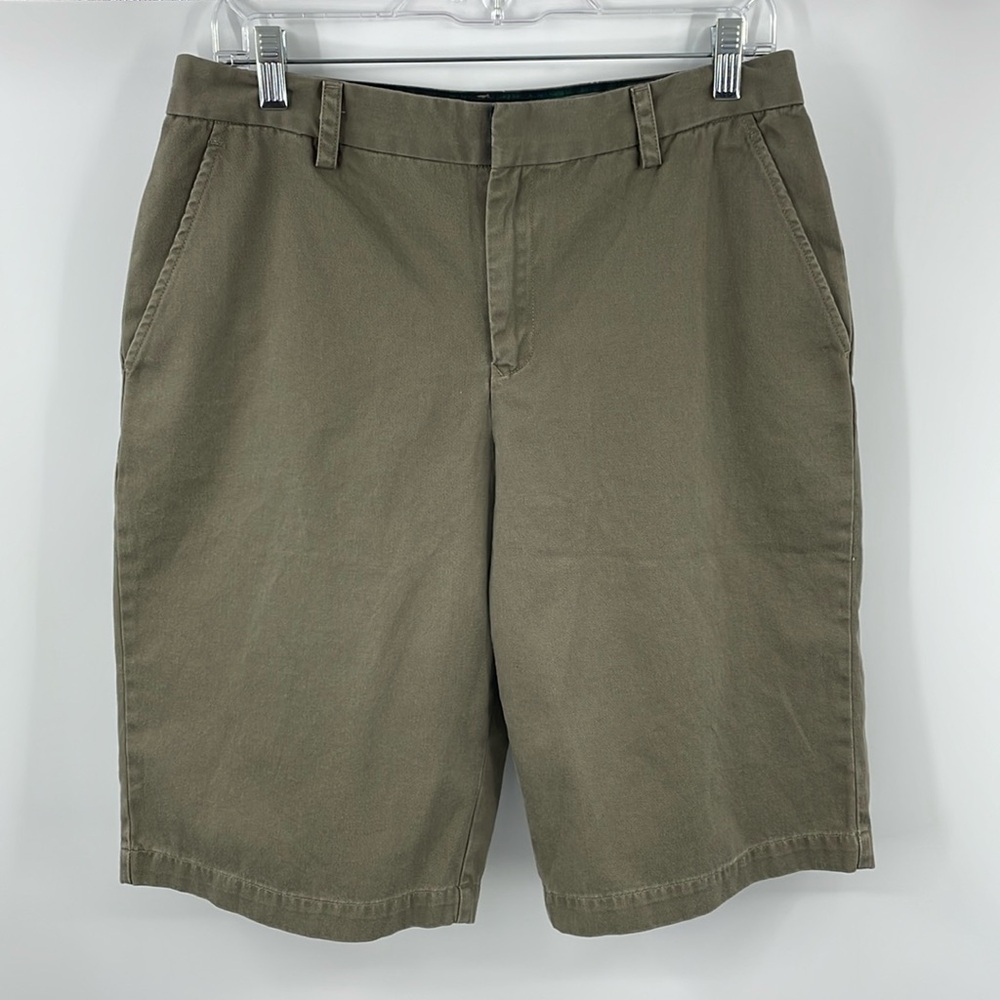 NWT Vintage 90’s y2k Ralph Lauren tartan label brown Bermuda shorts Size 10